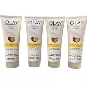 4 Olay Quench Ultra Moisture Shea Butter Body Lotion Purse TRAVEL Size 1.7 oz Ea